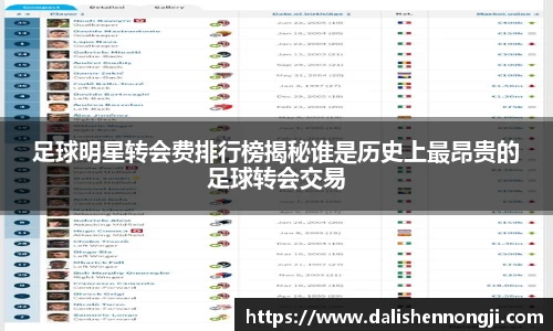 足球明星转会费排行榜揭秘谁是历史上最昂贵的足球转会交易